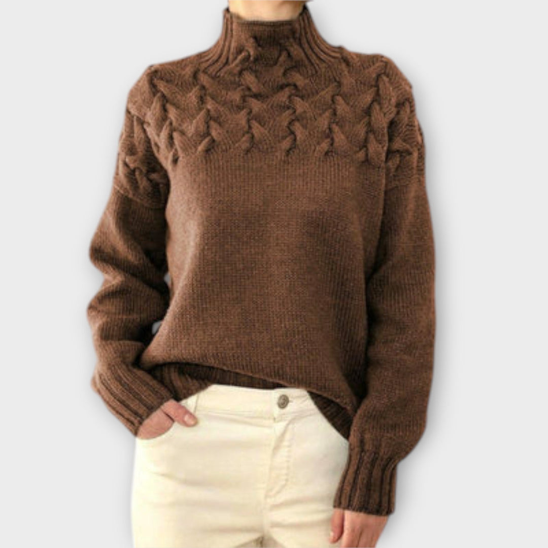 Eva - Women's Sweater with Knitting Detail Liora Lane Boutique