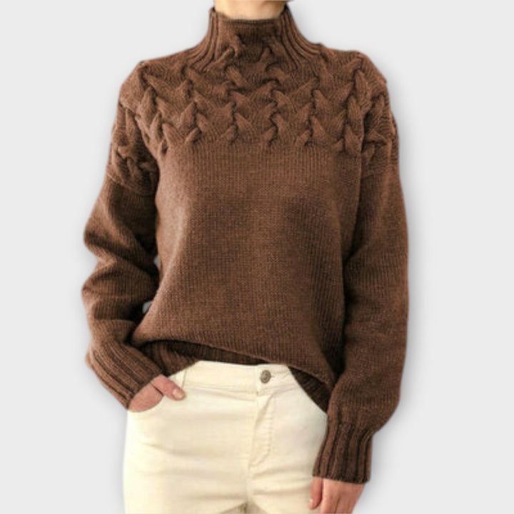 Eva - Women's Sweater with Knitting Detail Liora Lane Boutique
