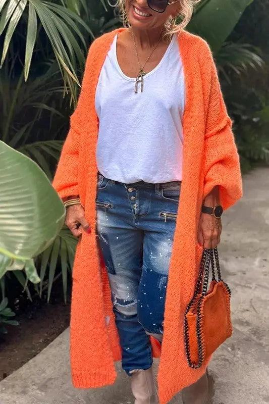 Sunset Glow Long Knit Cardigan Jasmine's Boutique Australia
