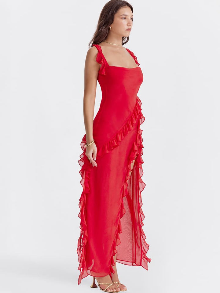 Red Ruffled Slip Dress Jasmine's Boutique Australia