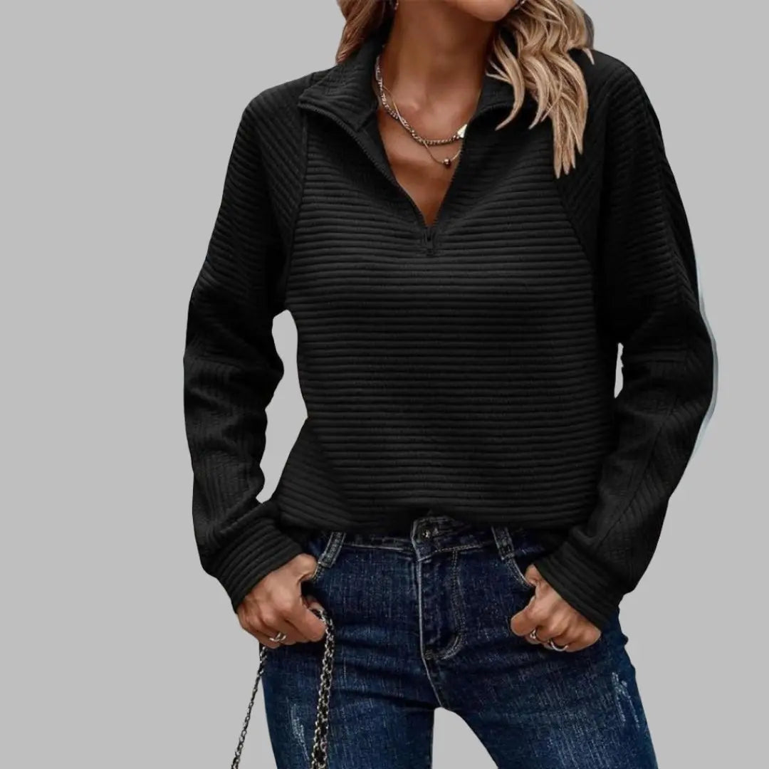 Ribbed Half-Zip Pullover Jasmine's Boutique Australia