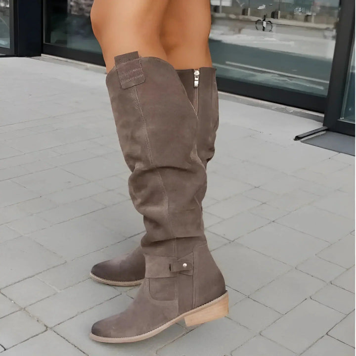 Midnight Velvet Knee-High Boots Jasmine's Boutique Australia