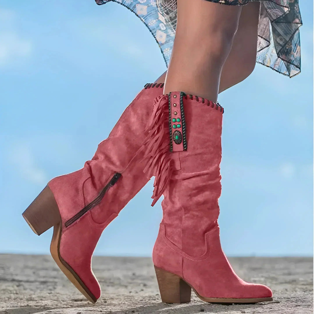 Western Sunset Fringe Knee-High Boots Jasmine's Boutique Australia