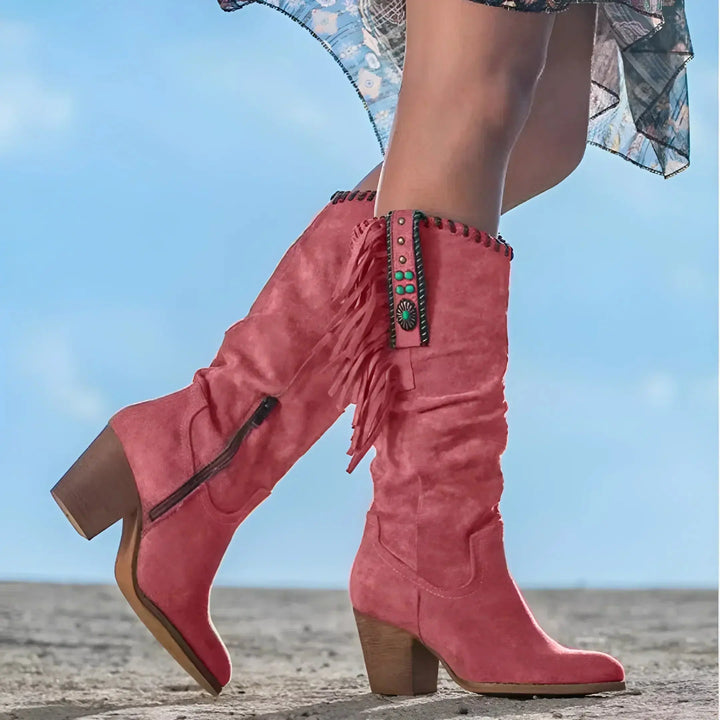 Western Sunset Fringe Knee-High Boots Jasmine's Boutique Australia