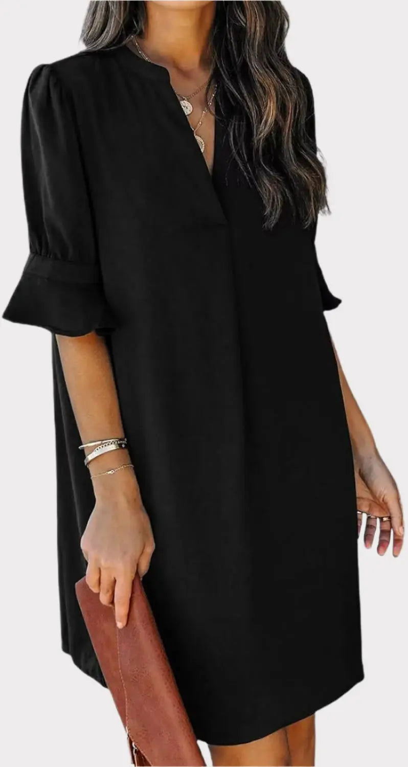 Summer Dresses for Women V Neck Ruffle Short Sleeve Casual Shift Dress Jasmine's Boutique Australia