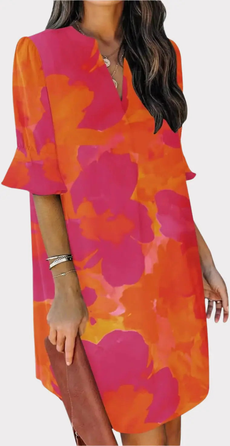 Summer Dresses for Women V Neck Ruffle Short Sleeve Casual Shift Dress Jasmine's Boutique Australia