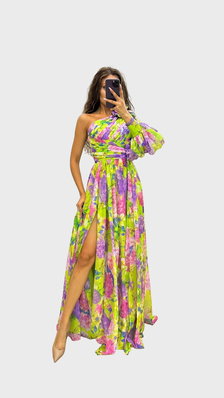 Floral Radiance One-Shoulder Maxi Dress Jasmine's Boutique Australia