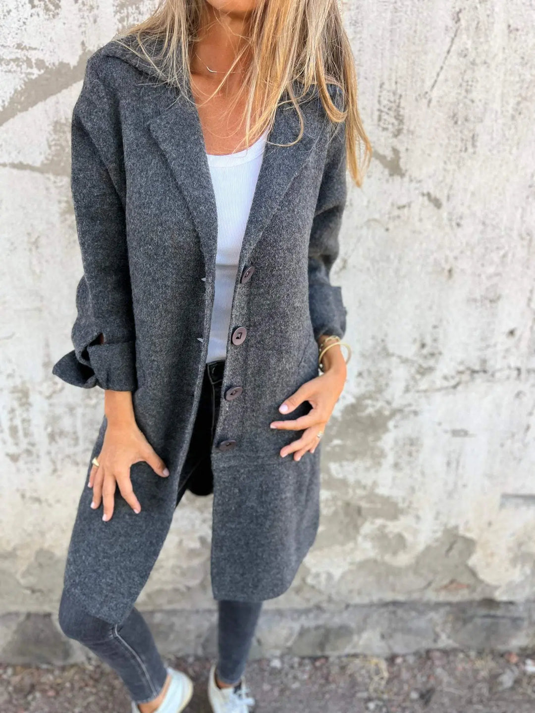 Haven Button-Front Coat Jasmine's Boutique Australia