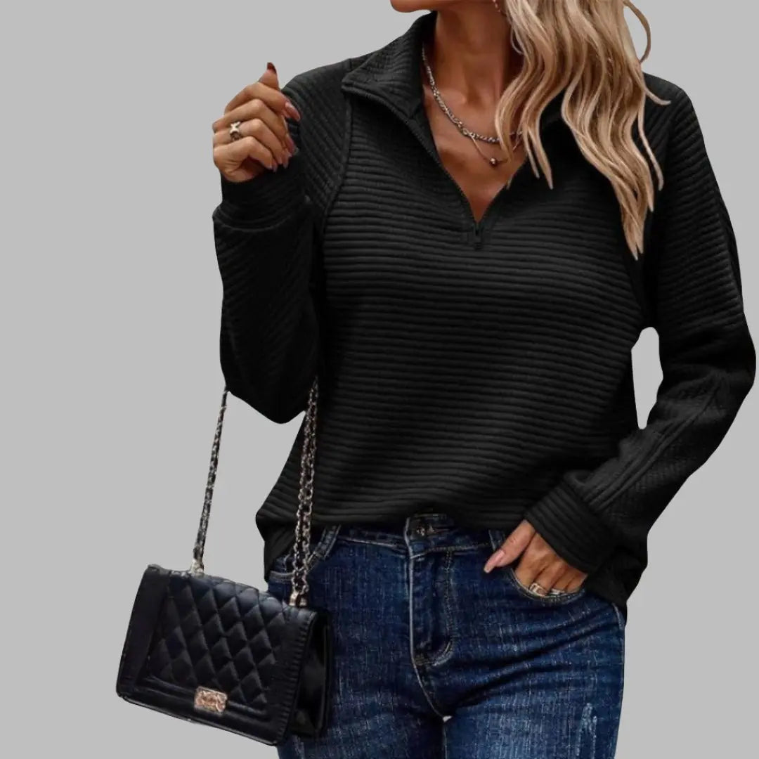 Ribbed Half-Zip Pullover Jasmine's Boutique Australia