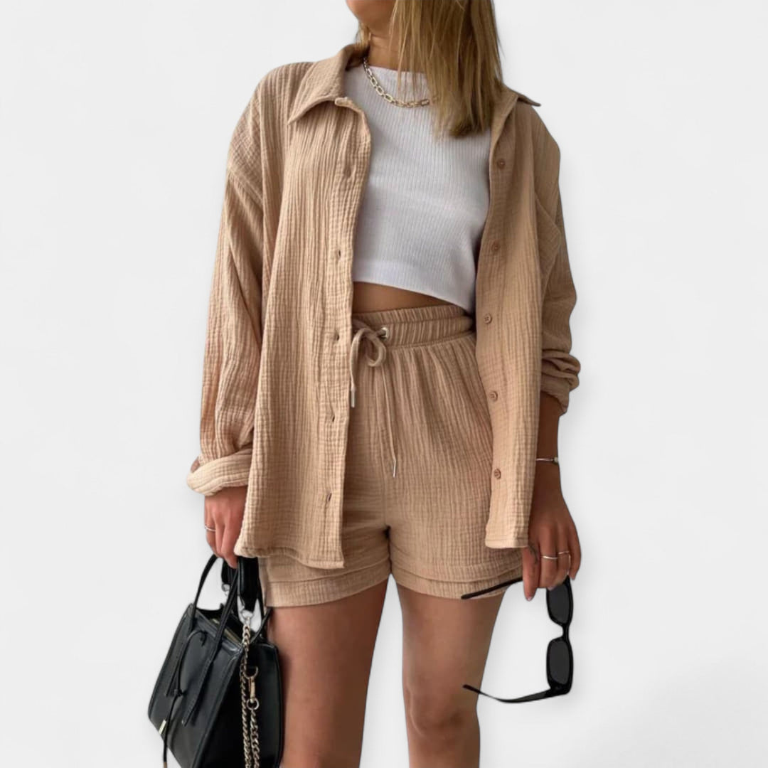 Bicolor Summer Top and Shorts Set Jasmine's Boutique Australia