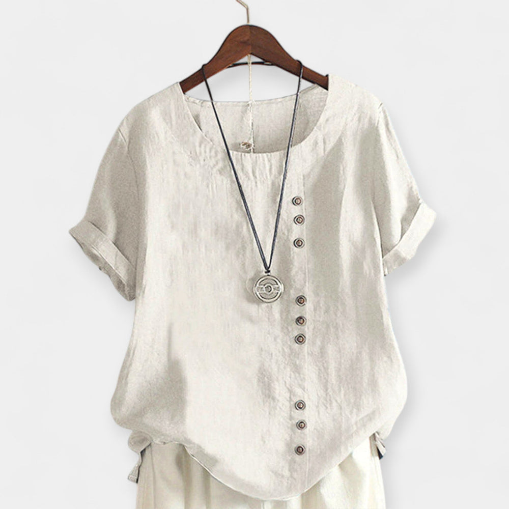 Short-Sleeve Button-Up Blouse Jasmine's Boutique Australia