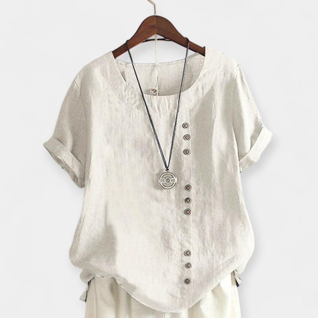 Short-Sleeve Button-Up Blouse Jasmine's Boutique Australia