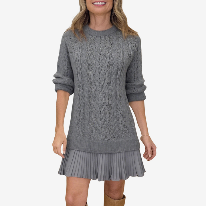 Chloe | Knitted Sweater Dress  Liora Lane Boutique Dress Grey / UK 20 (3XL) 44.95