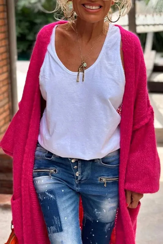 Sunset Glow Long Knit Cardigan Jasmine's Boutique Australia