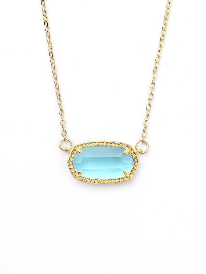 Oval Birthstone Pendant Necklace Jasmine's Boutique Australia