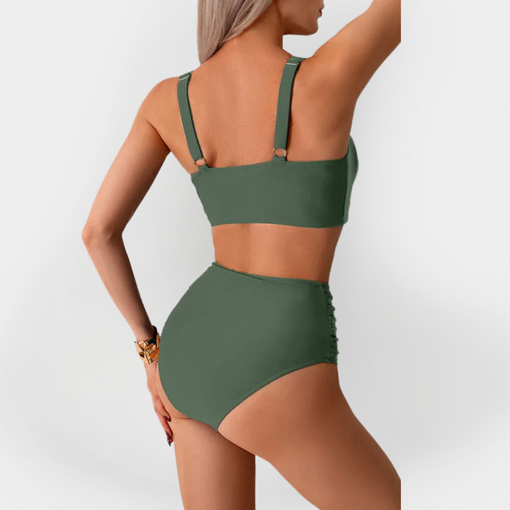 Women's High-Waisted Bikini with Ruffle at the Bust Jasmine's Boutique Australia