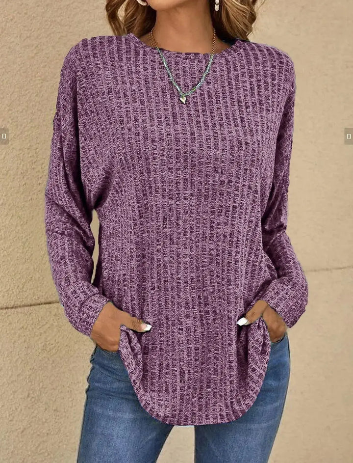 Casual Waffle Knit Long Sleeve Top Jasmine's Boutique Australia