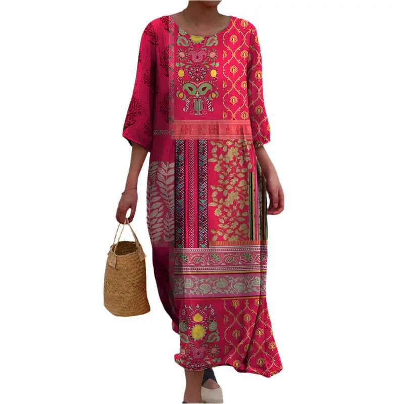 Airy Dress with Ethnic Patterns Jasmine's Boutique Australia