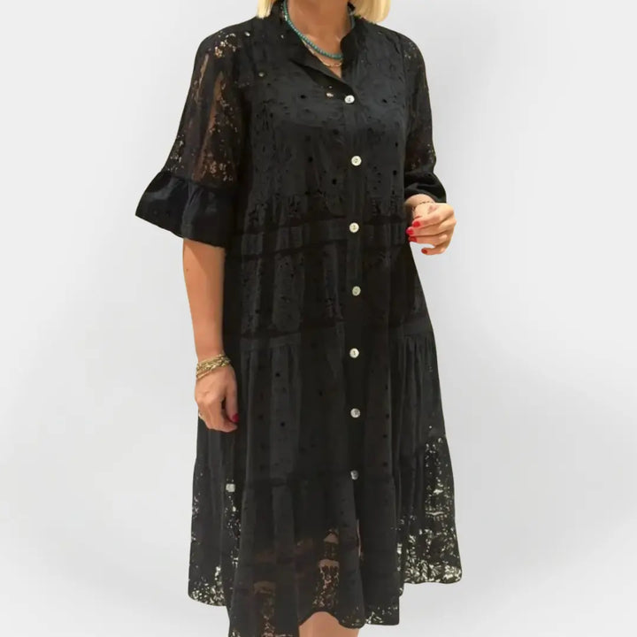 Lace Dress with Sleeves and Front Buttons Jasmine's Boutique Australia