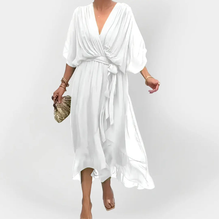 Chiffon Dress with V-Neck Jasmine's Boutique Australia