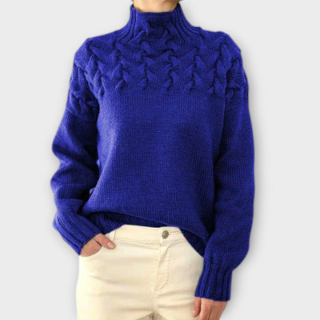 Eva - Women's Sweater with Knitting Detail Liora Lane Boutique