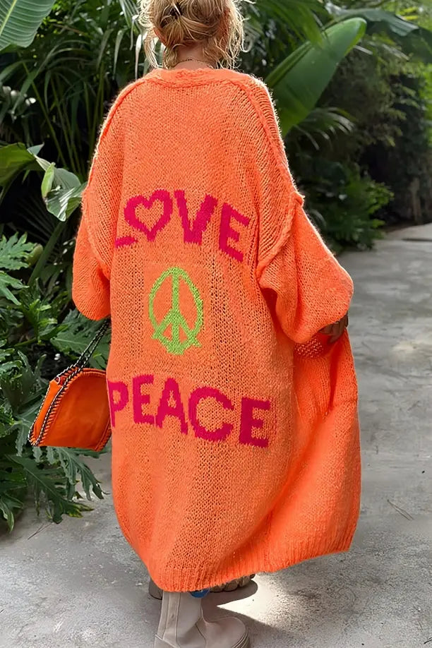 Sunset Glow Long Knit Cardigan Jasmine's Boutique Australia