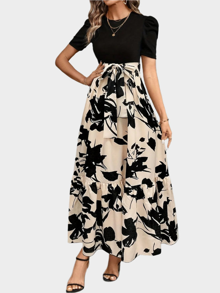 Floral Dress with High Waist and Striped Patterns Jasmine's Boutique Australia