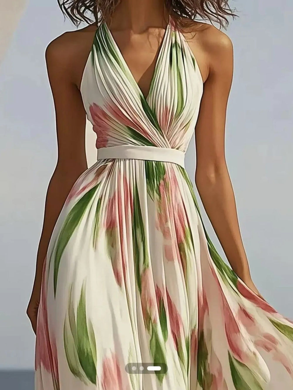 Halsey - Maxi Dress with Floral Pattern and Halter Neck Jasmine's Boutique Australia