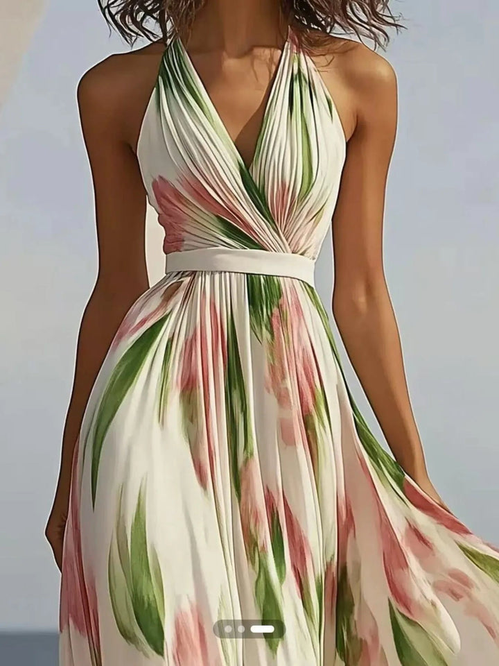 Halsey - Maxi Dress with Floral Pattern and Halter Neck Jasmine's Boutique Australia