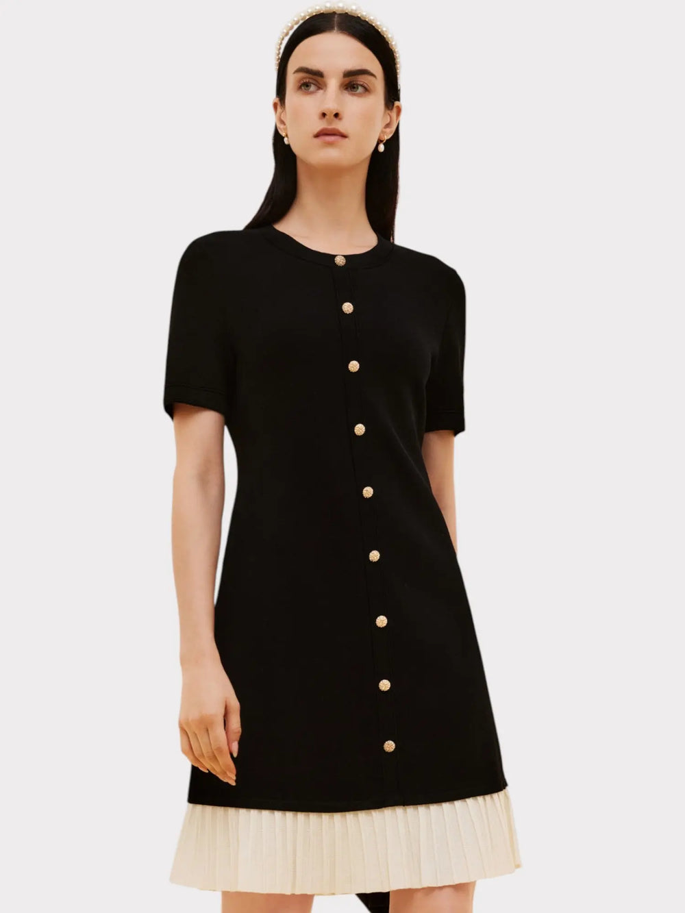 Pleated Contrast Charm Dress Jasmine's Boutique Australia