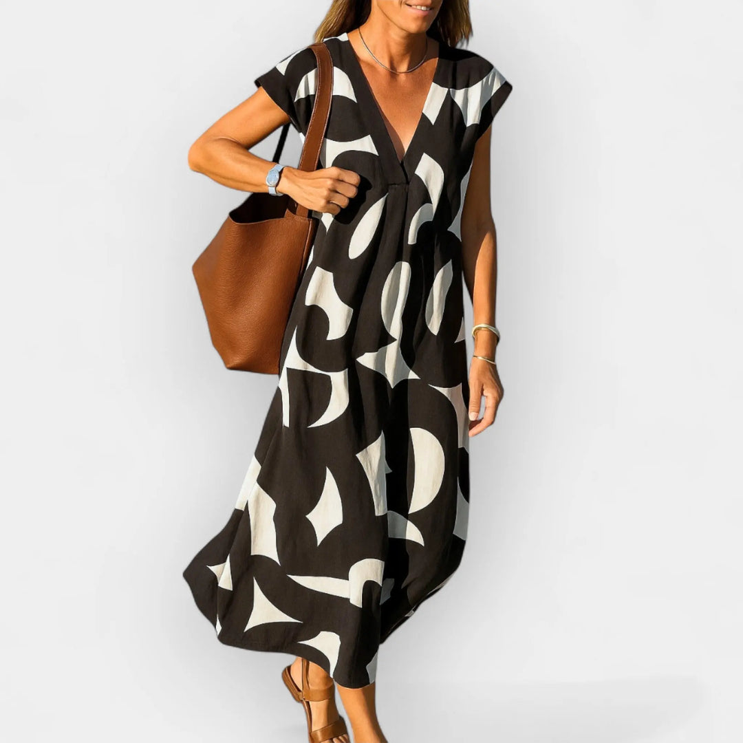 Airy Dress with V Neckline and Modern Design Jasmine's Boutique Australia