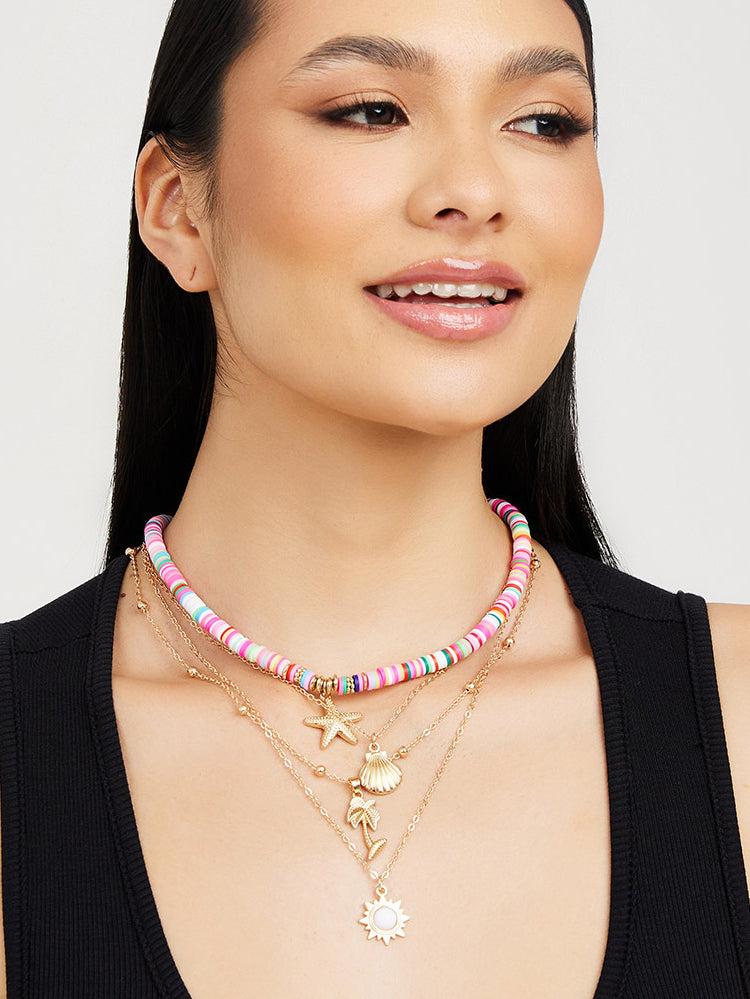 Boho Layered Pendant Necklace Jasmine's Boutique Australia