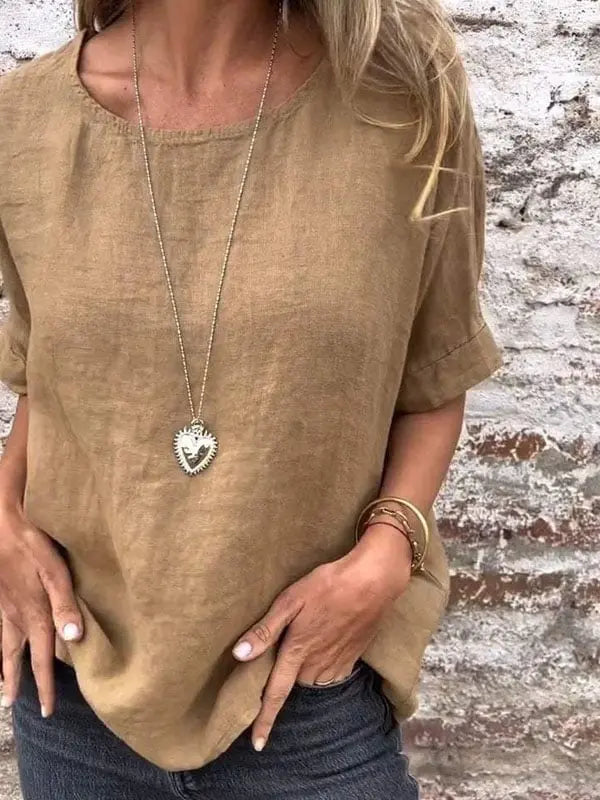 Rustic Charm Linen Blouse Jasmine's Boutique Australia