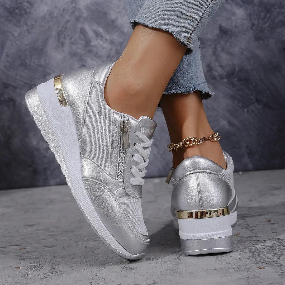 GlamRise Metallic Wedge Sneakers Jasmine's Boutique Australia