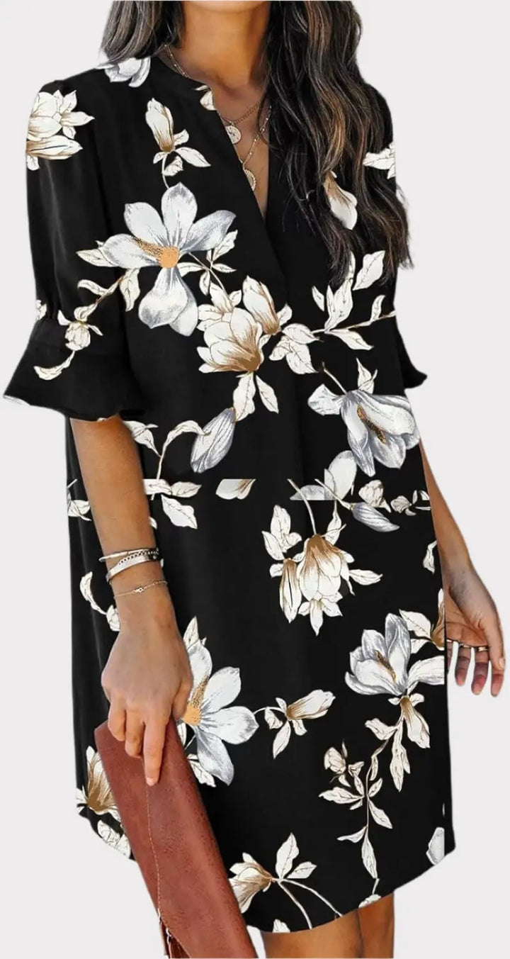 Summer Dresses for Women V Neck Ruffle Short Sleeve Casual Shift Dress Jasmine's Boutique Australia