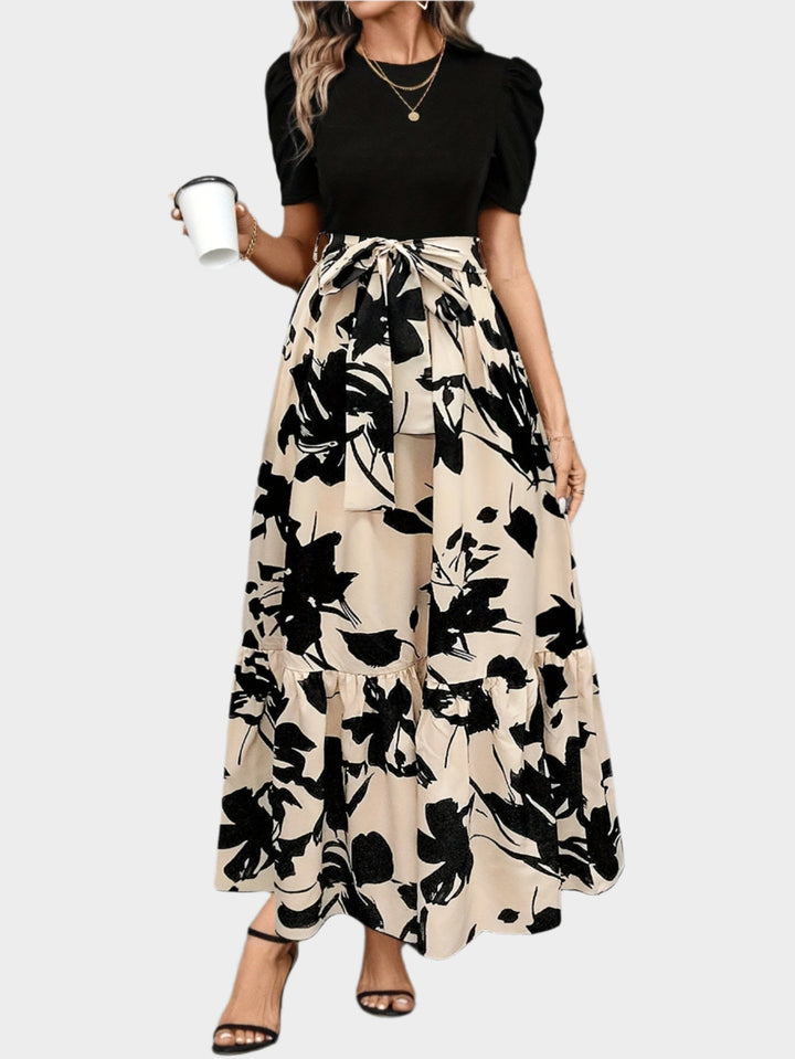 Floral Dress with High Waist and Striped Patterns Jasmine's Boutique Australia