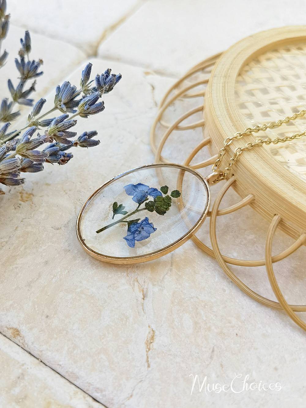 Flower necklace made of pressed resin - Colorful flower mix set Jasmine's Boutique Australia