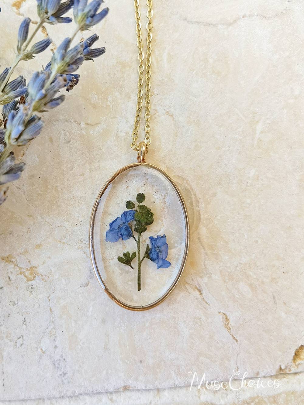 Flower necklace made of pressed resin - Colorful flower mix set Jasmine's Boutique Australia