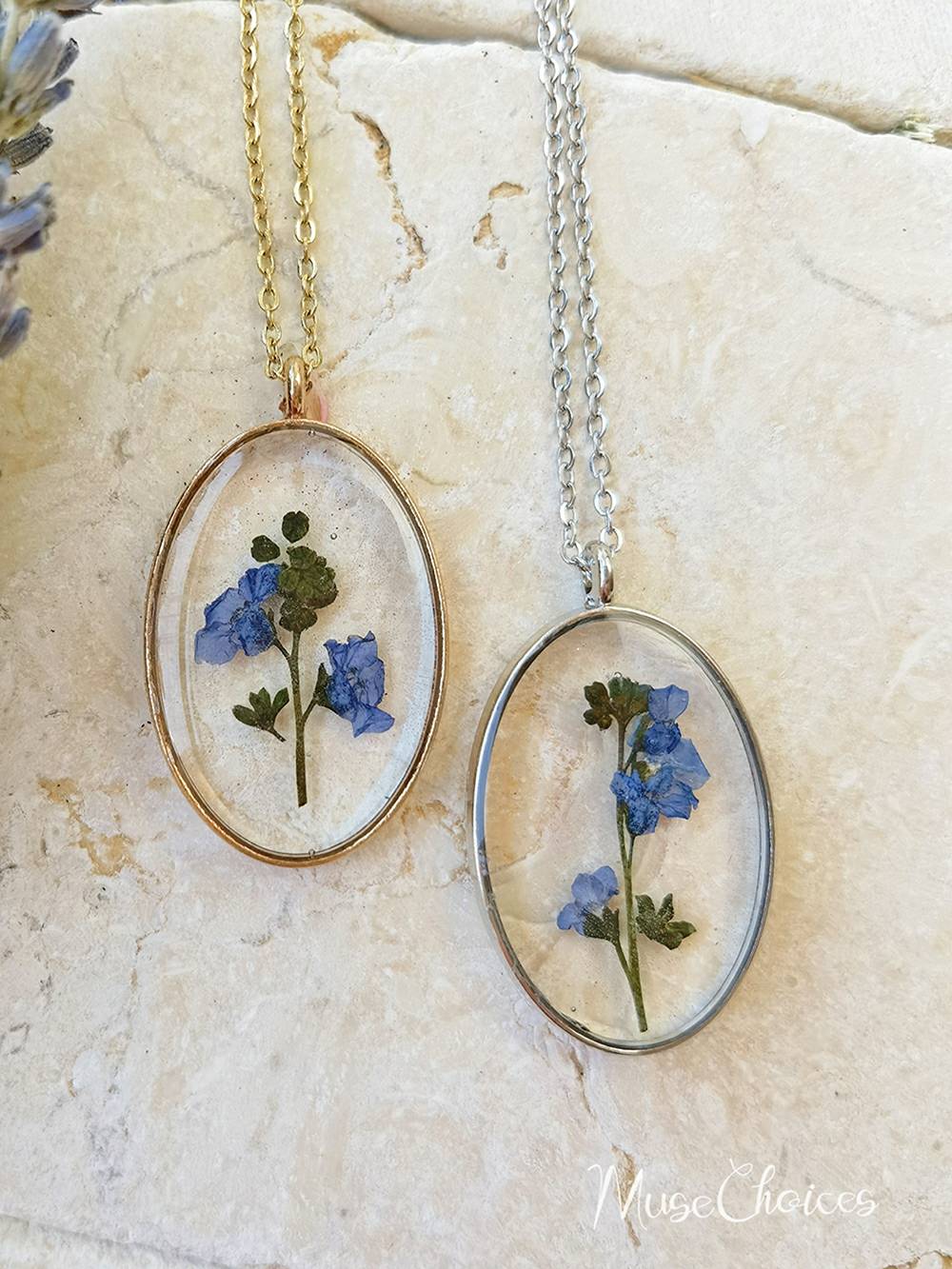 Flower necklace made of pressed resin - Colorful flower mix set Jasmine's Boutique Australia