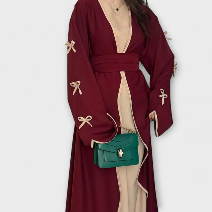 Stylish Cardigan and Dress Combined with Striped Decoration Jasmine's Boutique Australia