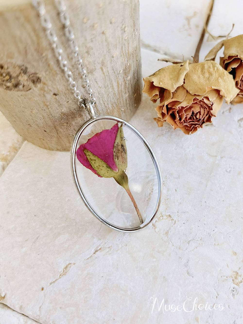 Flower necklace made of pressed resin - Colorful flower mix set Jasmine's Boutique Australia