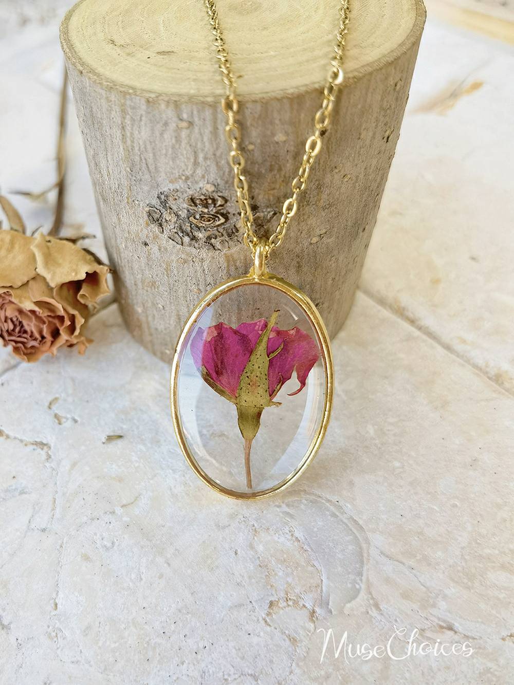 Flower necklace made of pressed resin - Colorful flower mix set Jasmine's Boutique Australia