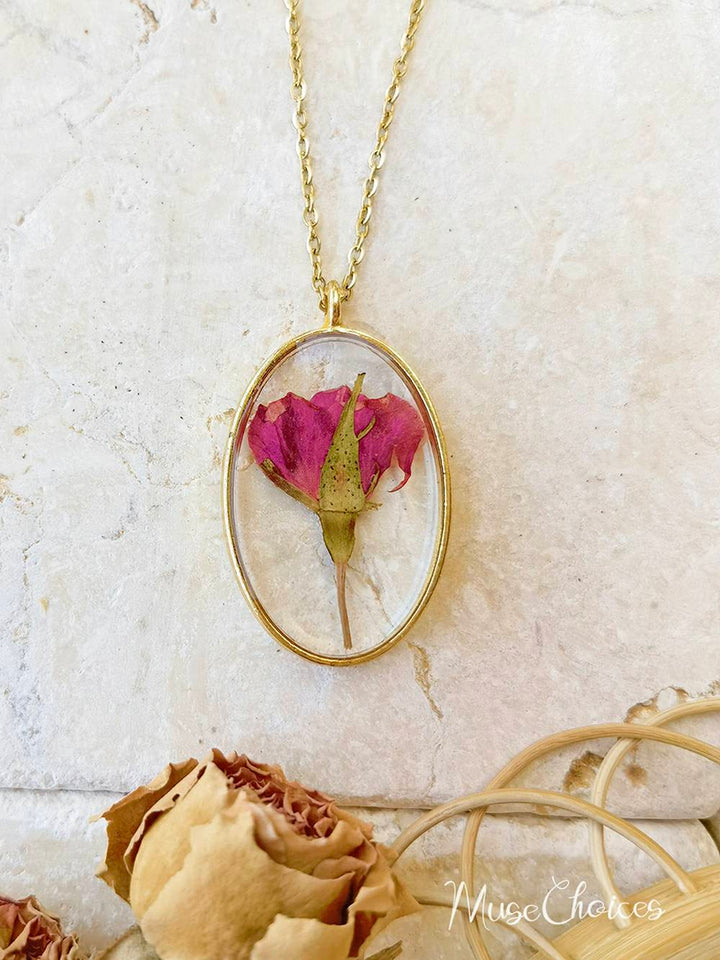 Flower necklace made of pressed resin - Colorful flower mix set Jasmine's Boutique Australia