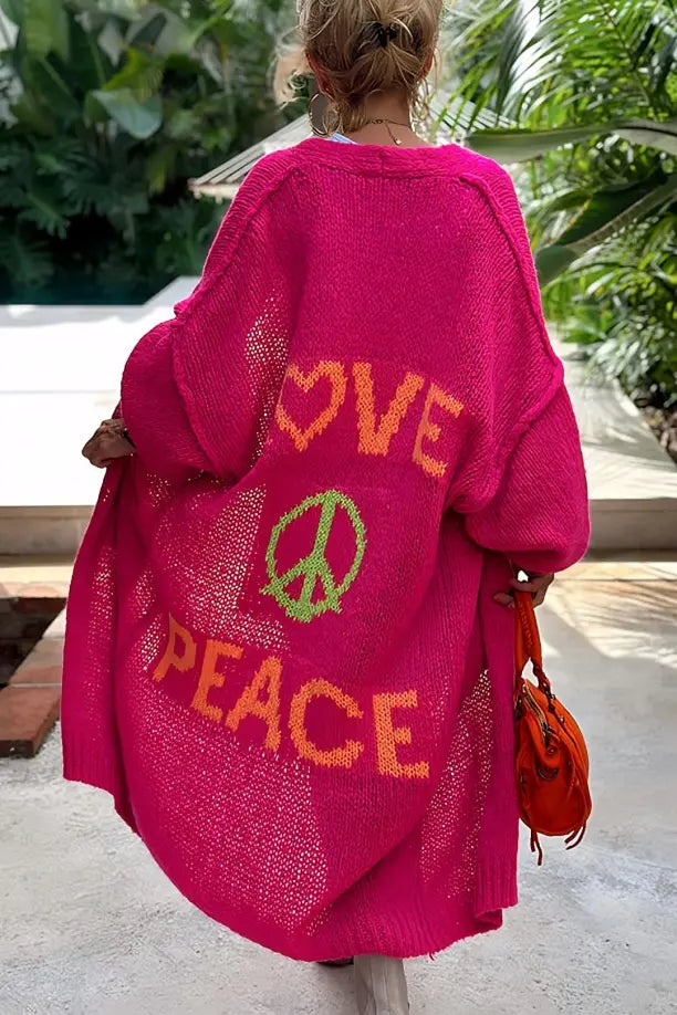 Sunset Glow Long Knit Cardigan Jasmine's Boutique Australia