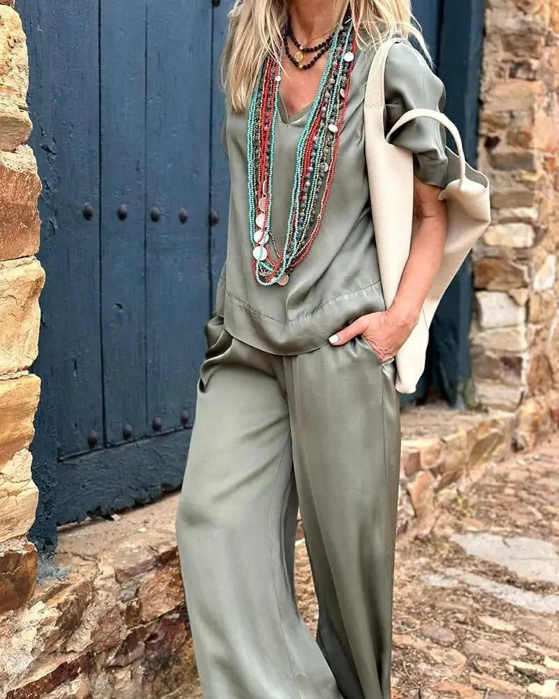 Effortless Chic Wide-Leg Set Jasmine's Boutique Australia