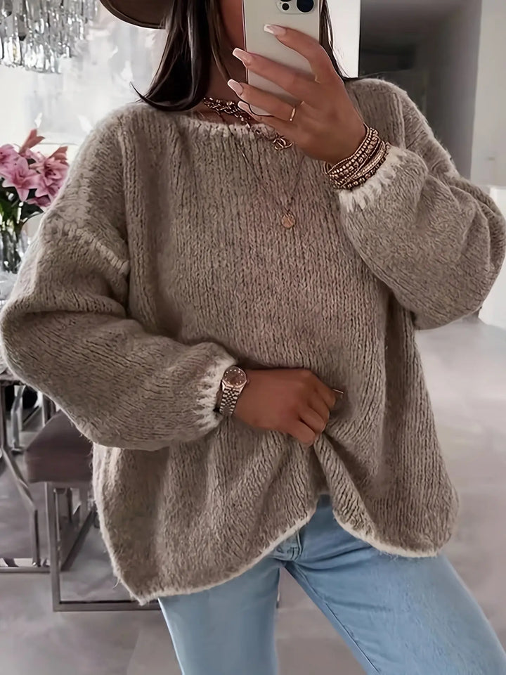 Soft Contrast Trim Chunky Knit Sweater Jasmine's Boutique Australia