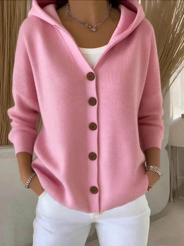 Janet | Trendy Hooded Cardigan  Liora Lane Boutique Cardigan UK 24 (5XL) / Pink 39.95