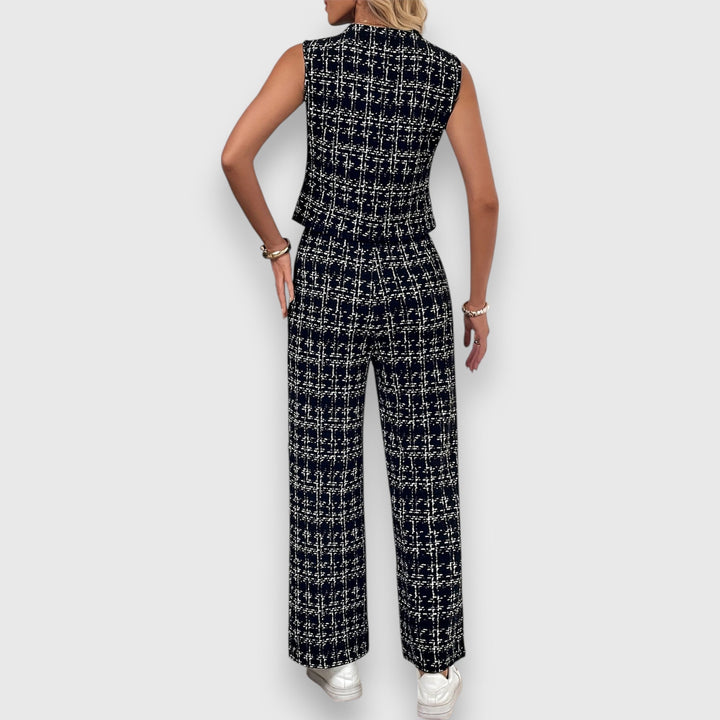 Two-Piece Set with V-Neck and Matching Pants Jasmine's Boutique Australia