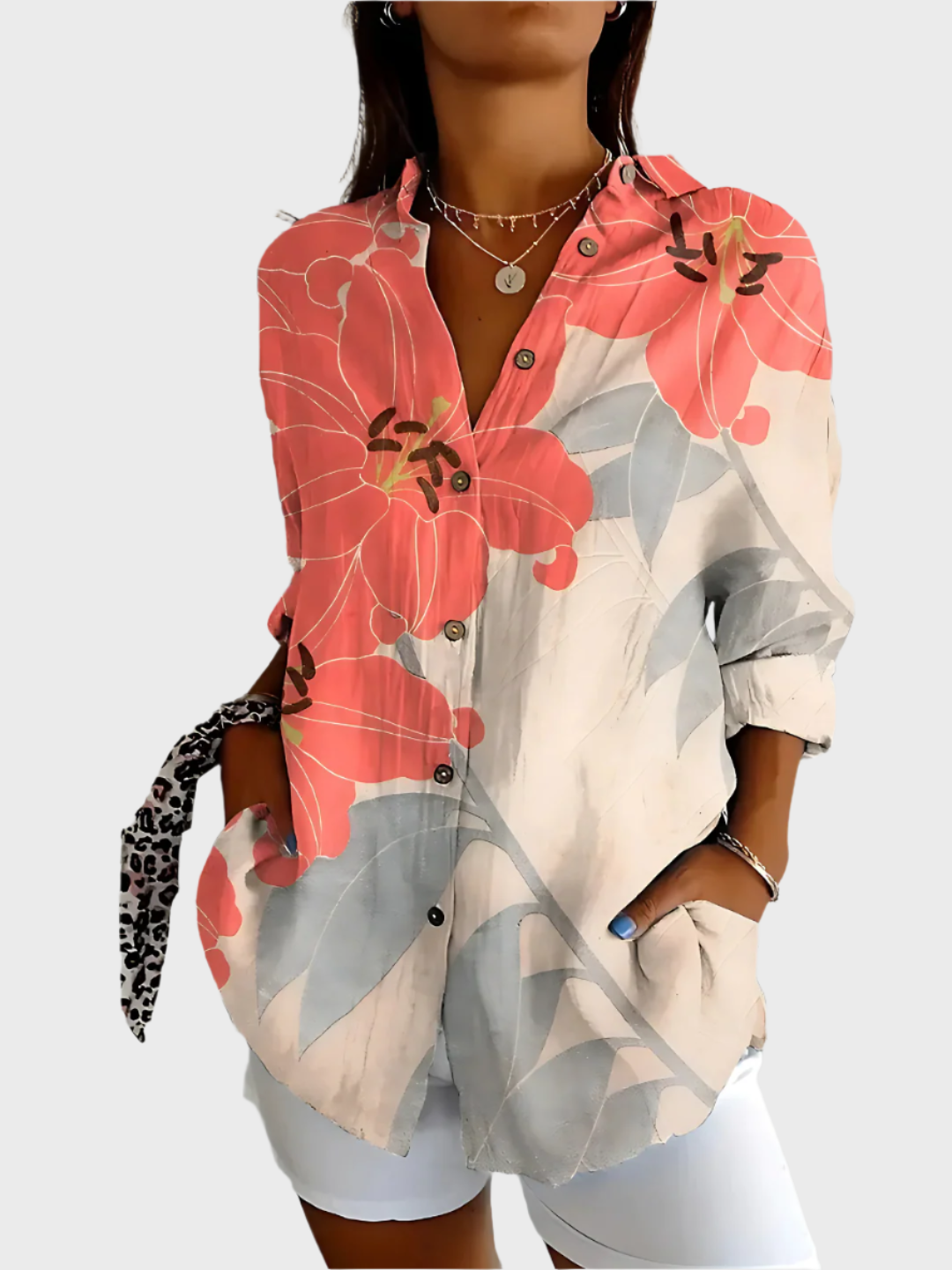 Cotton Blouse with Floral Design Jasmine's Boutique Australia