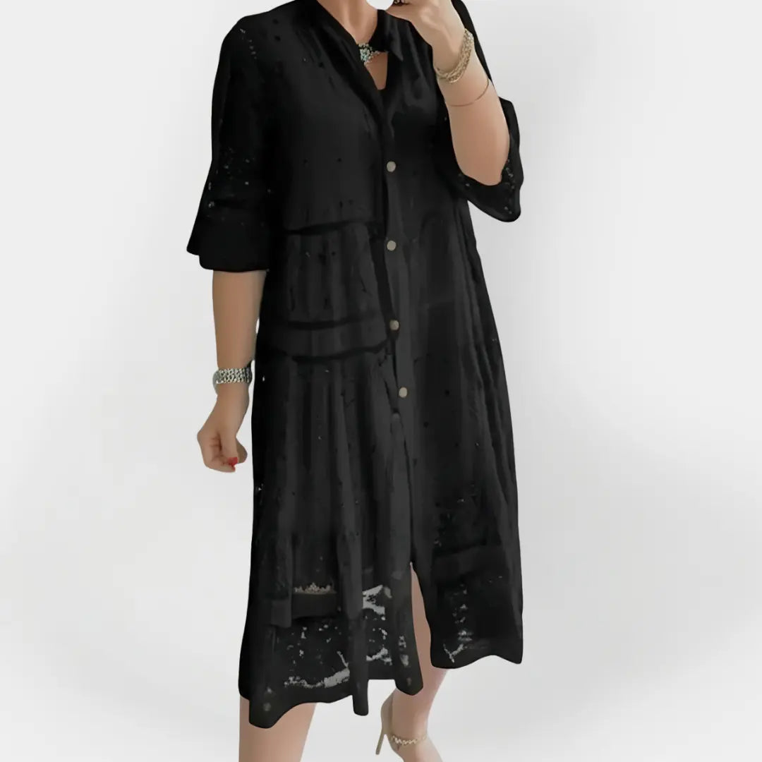 Lace Dress with Sleeves and Front Buttons Jasmine's Boutique Australia